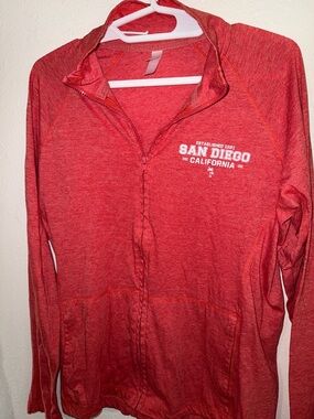 Teemax San Diego CA RED Zip Hoodie with Front Zipper| snug fit XL fitted style
